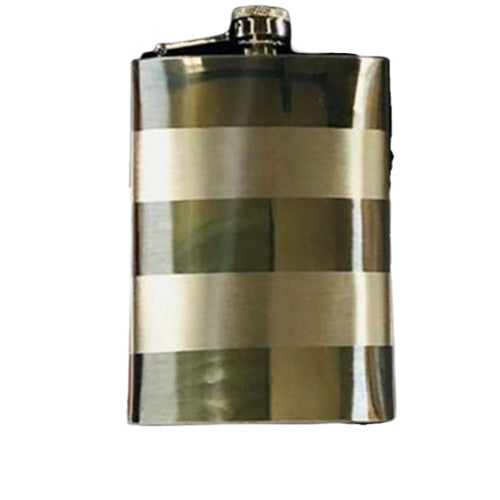 Striped Hip Flask Stainless Steel