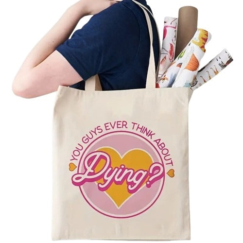 Think About Dying Tote Bag Temu