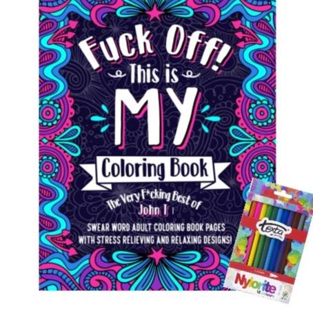 F*ck Off! Adult Colouring Book Set Amazon