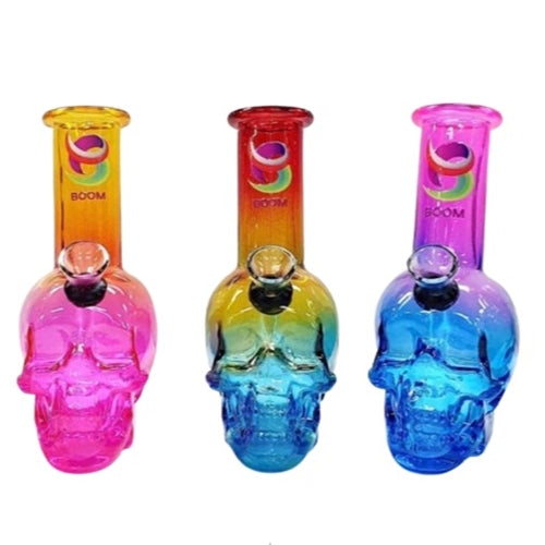Glass Clear Rainbow Skull- 15cm JD Suppliers