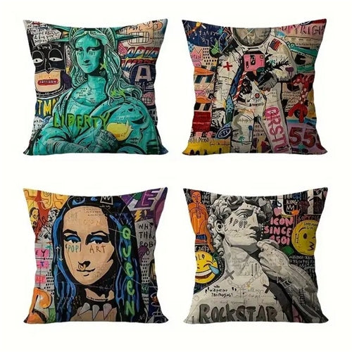 Contemporary Graffiti Cushion Temu