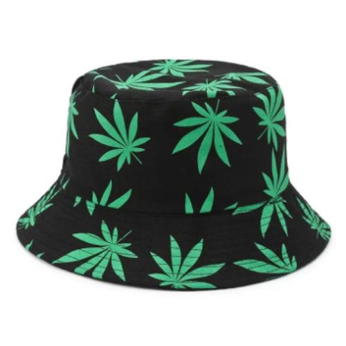 Leaf Bucket Hat- Green/Black Temu
