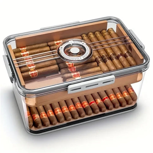 Humidor Case w/ Hygrometer- Large Temu