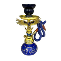 Gold Trim Hookah 28cm- Blue