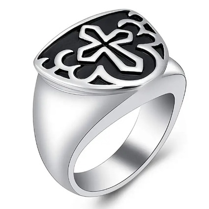 Engraved Snuff Ring- Silver Temu