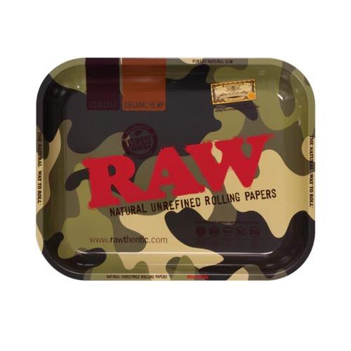 Raw Camo Rolling Tray Lge Cig Corp