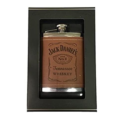 Hip Flask JD Leather- 8oz High on Chapel