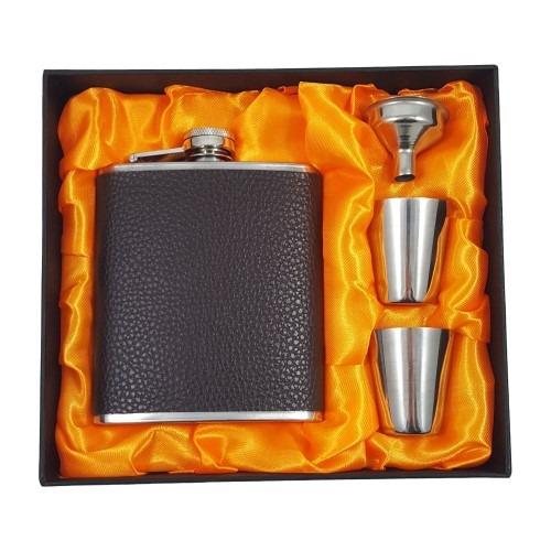 Flask Set- Leather JD Suppliers