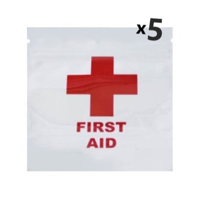 5pk First Aid Mylar Bags- 11.5x10cm Near Dark