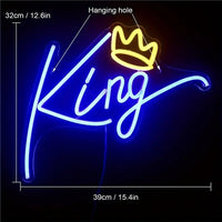 King Neon Sign 40x32cm- Blue