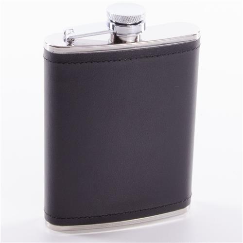 Hip Flask Leather- 7oz High on Chapel