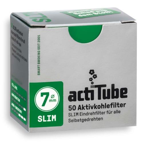 50pk ActiTube Charcoal Filters Slim- 7mm Near Dark