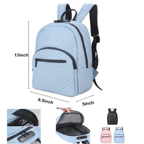 FD S/Proof Padded Backpack- Blue