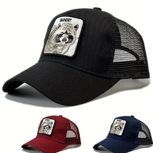 Racoon Bandit Cap- Black Temu