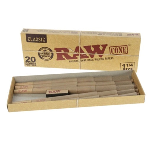 RAW Classic P/R Cones 20pk 1 1/4 Cig Corp
