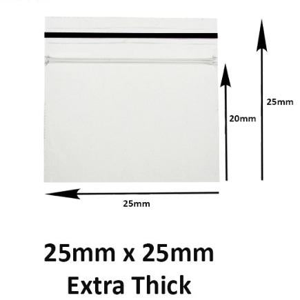 Clear Ziplock Bags 25mm 100pk