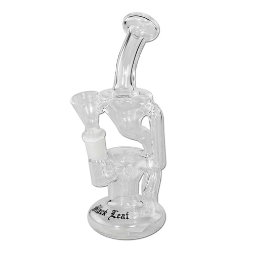 Black Leaf Glass Recycler- 19.5cm Near Dark