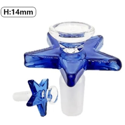 Glass Blue Star Cone- 14mm