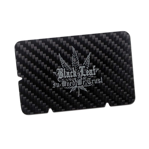 Black Leaf Carbon Fiber Card Near Dark