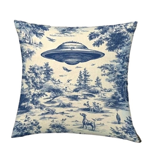 Retro UFO Cushion- White