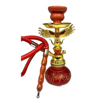 Gold Trim Hookah 28cm- Red