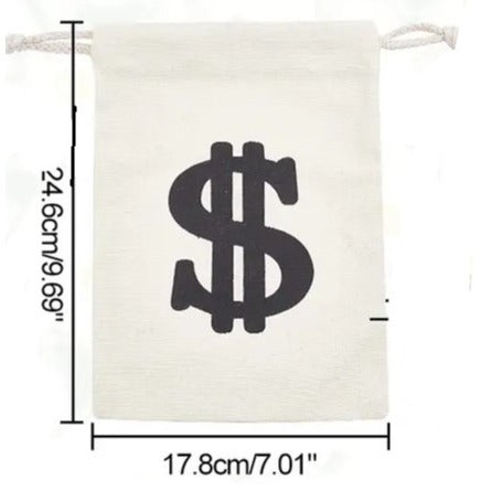Dollar Sign Fabric Sack- Large Temu