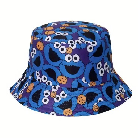 Cookie Monster Bucket Hat- Blue Temu