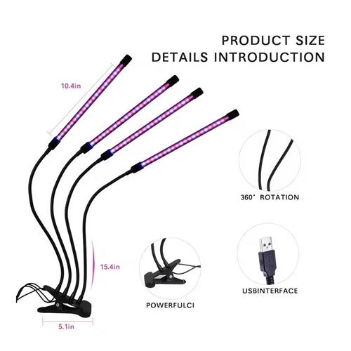 4-Head Full Spectrum LED Grow Light